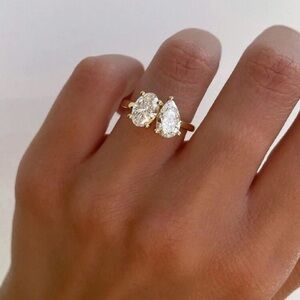 Esberry 1pc 925 Sterling Silver Personalised Fashion Shaped Zirconia Ring